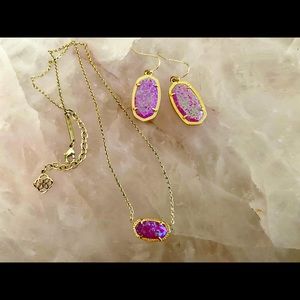Kendra Scott Kyocera Necklace and Earrings